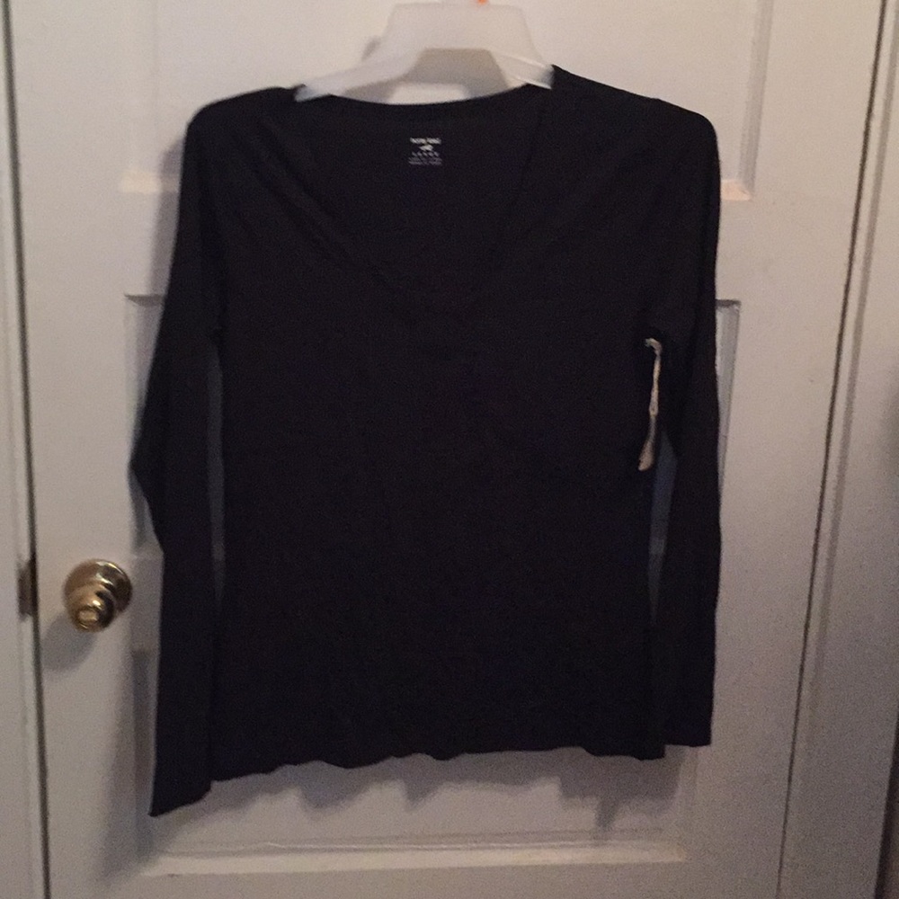 Horny Toad black faux wrap shirt